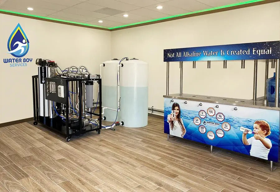 Alka L - Shaped 7 Faucet Water Station - Clean River Water Store