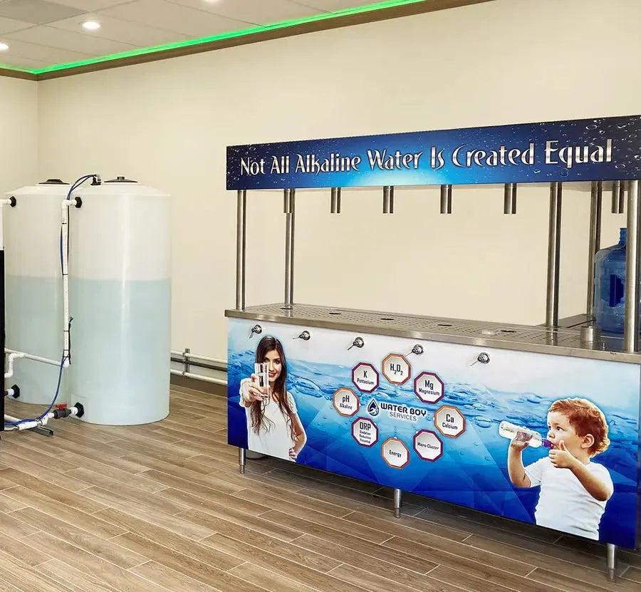 Alka L - Shaped 7 Faucet Water Station - Clean River Water Store