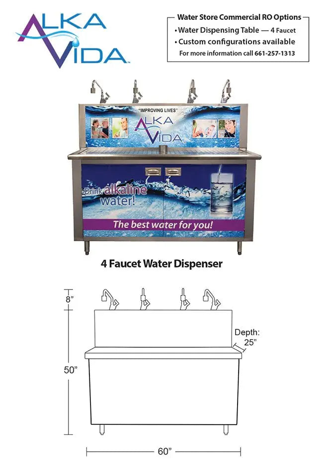 Alka4ss - 4 Faucet Water Table - Clean River Water Store