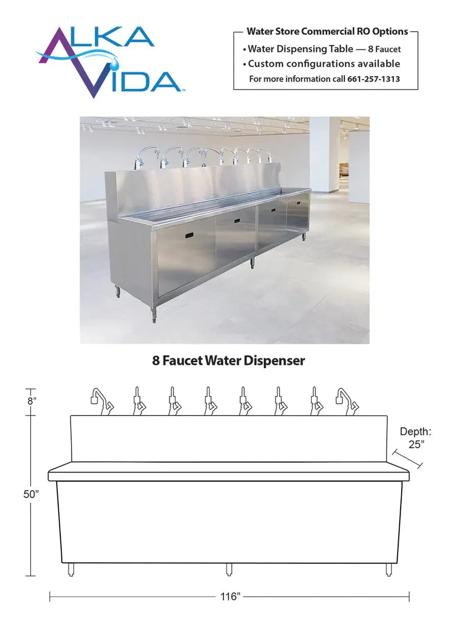 Alka8ss - 8 Faucet Water Station - Clean River Water Store