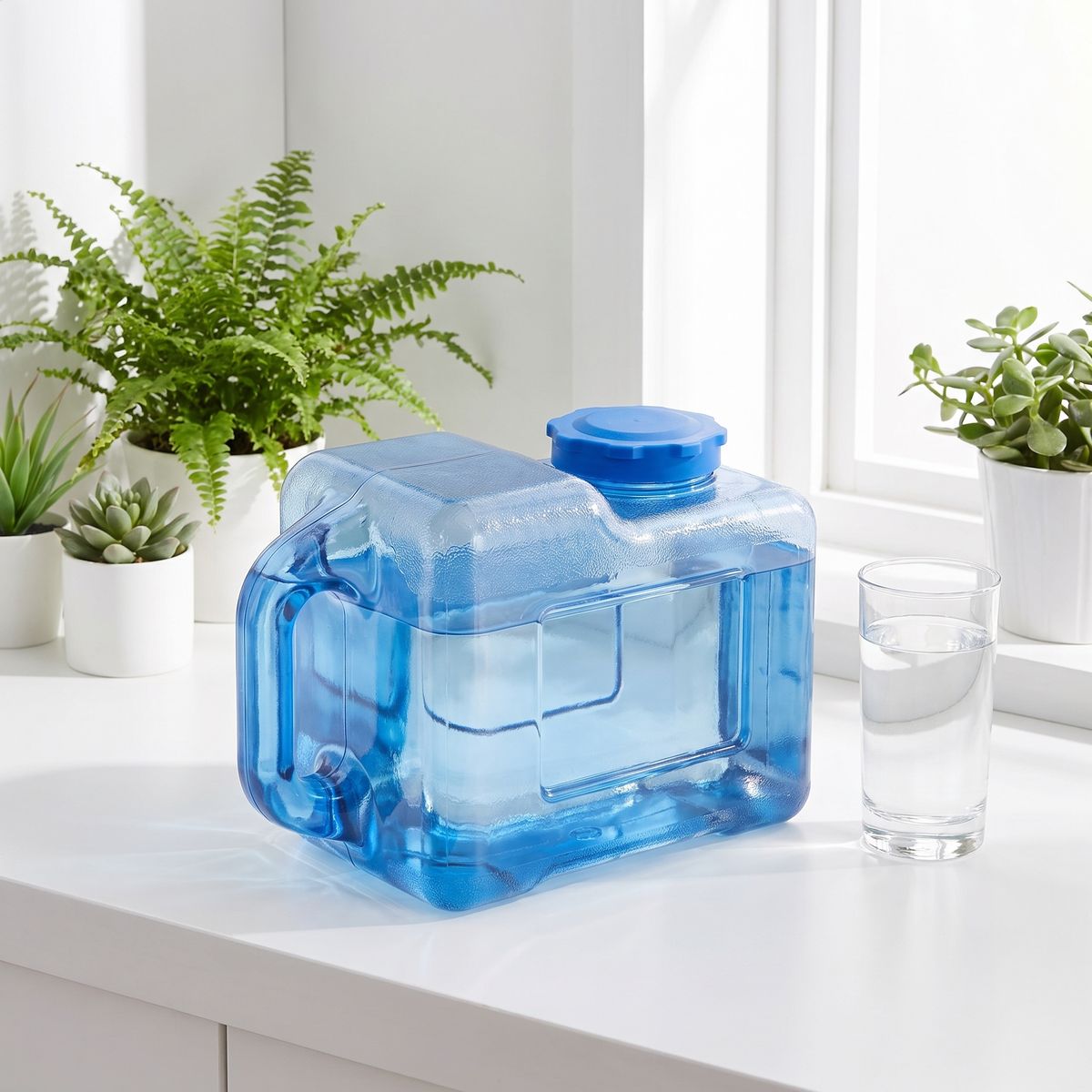 1 Gallon BPA Free Square Bottle with Handle - Clean River Water Store