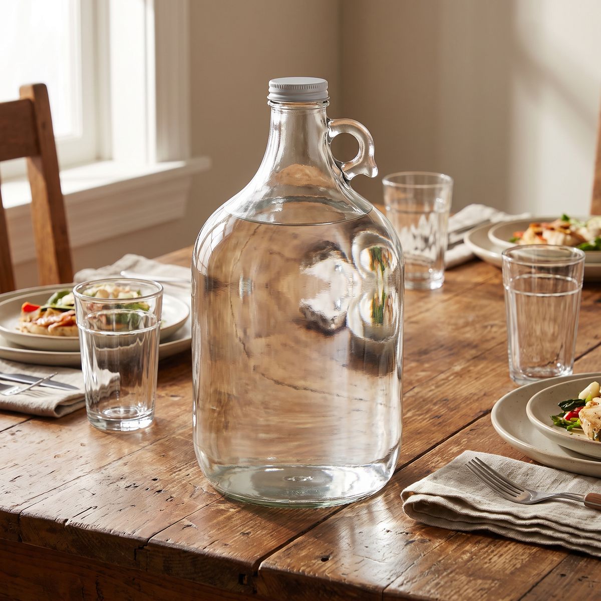 1 Gallon Glass Water Bottle with Cap - Clean River Water Store
