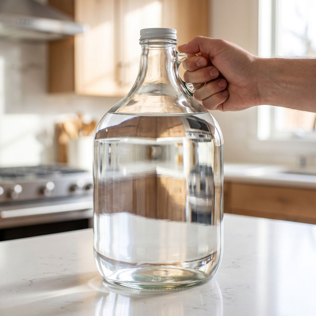 1 Gallon Glass Water Bottle with Cap - Clean River Water Store