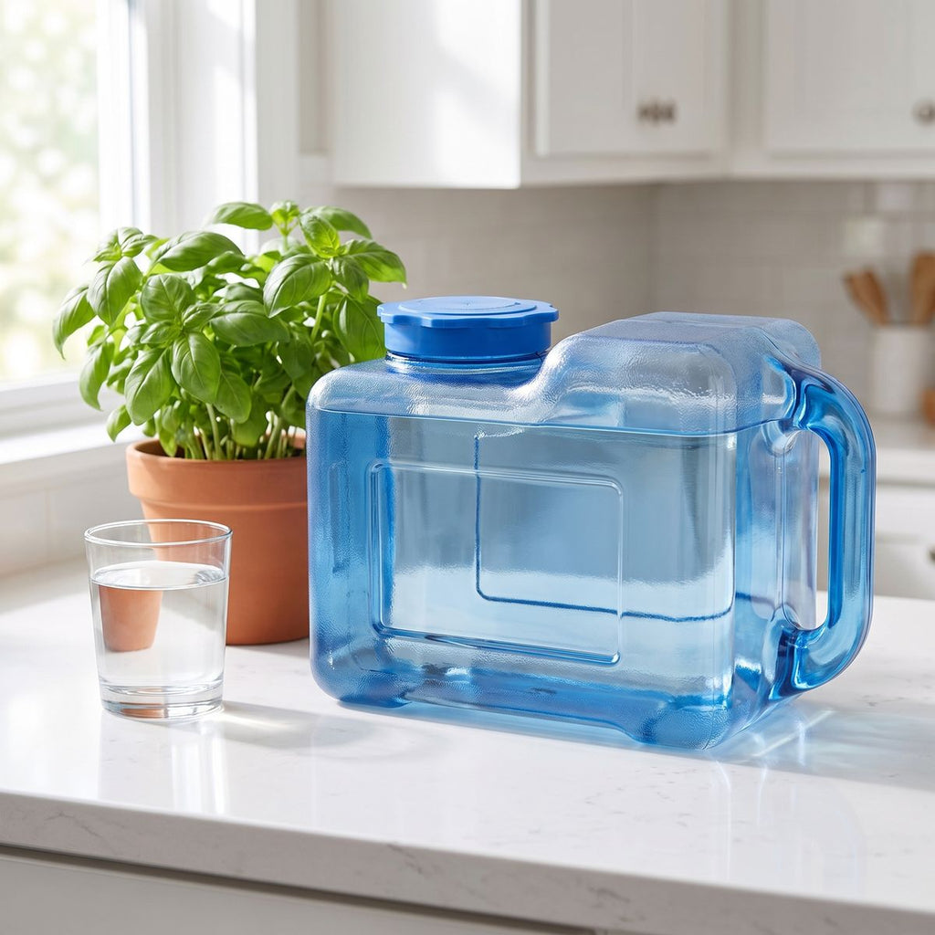 3 Gallon BPA Free Square Bottle with Handle - Clean River Water Store