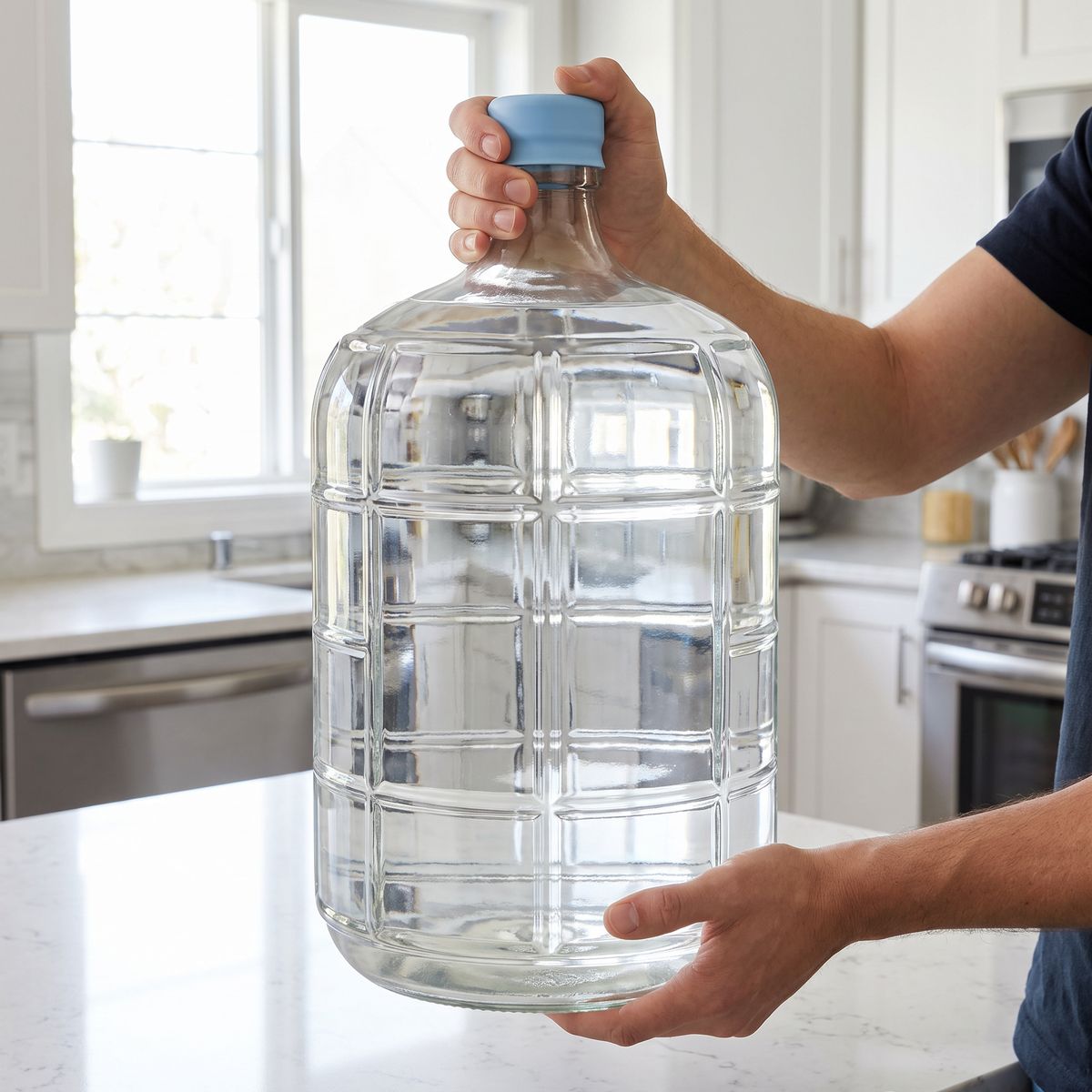3 Gallon Glass Water Bottle with Silicone Cap - Clean River Water Store