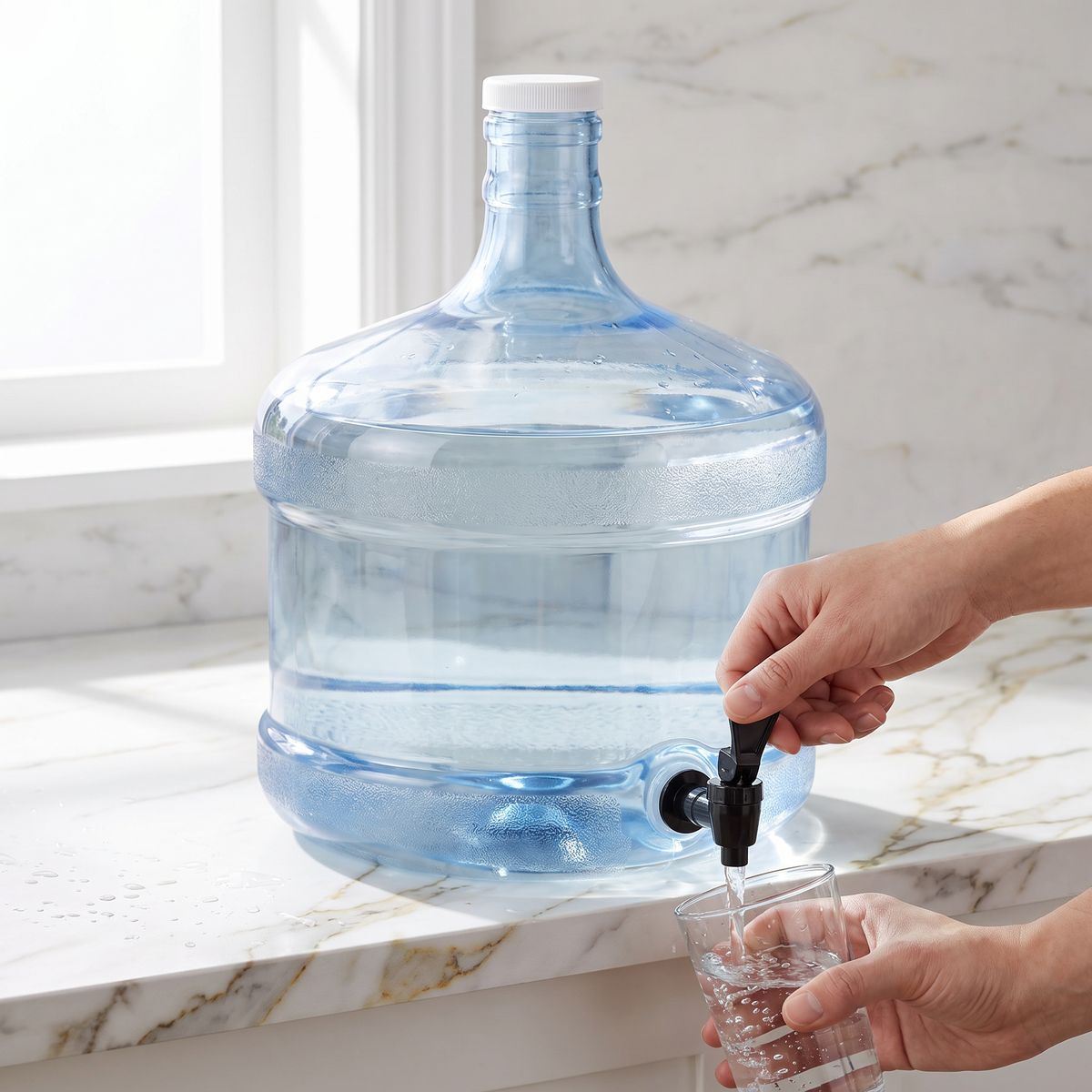 3 Gallon Stubby Polycarbonate Bottle with Faucet - Clean River Water Store