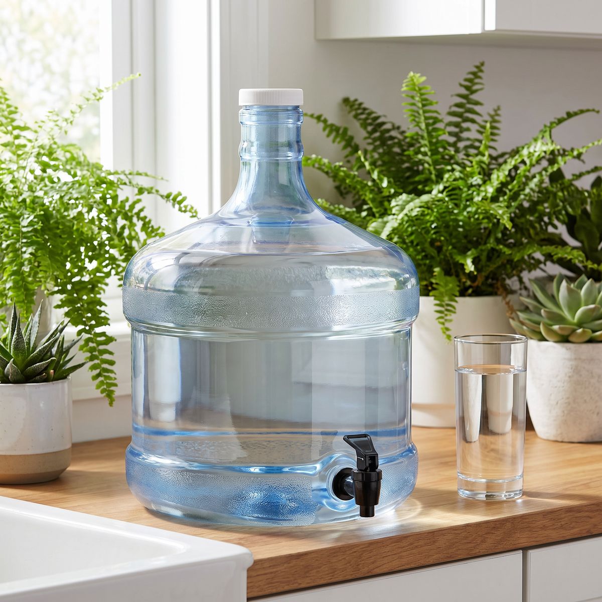 3 Gallon Stubby Polycarbonate Bottle with Faucet - Clean River Water Store