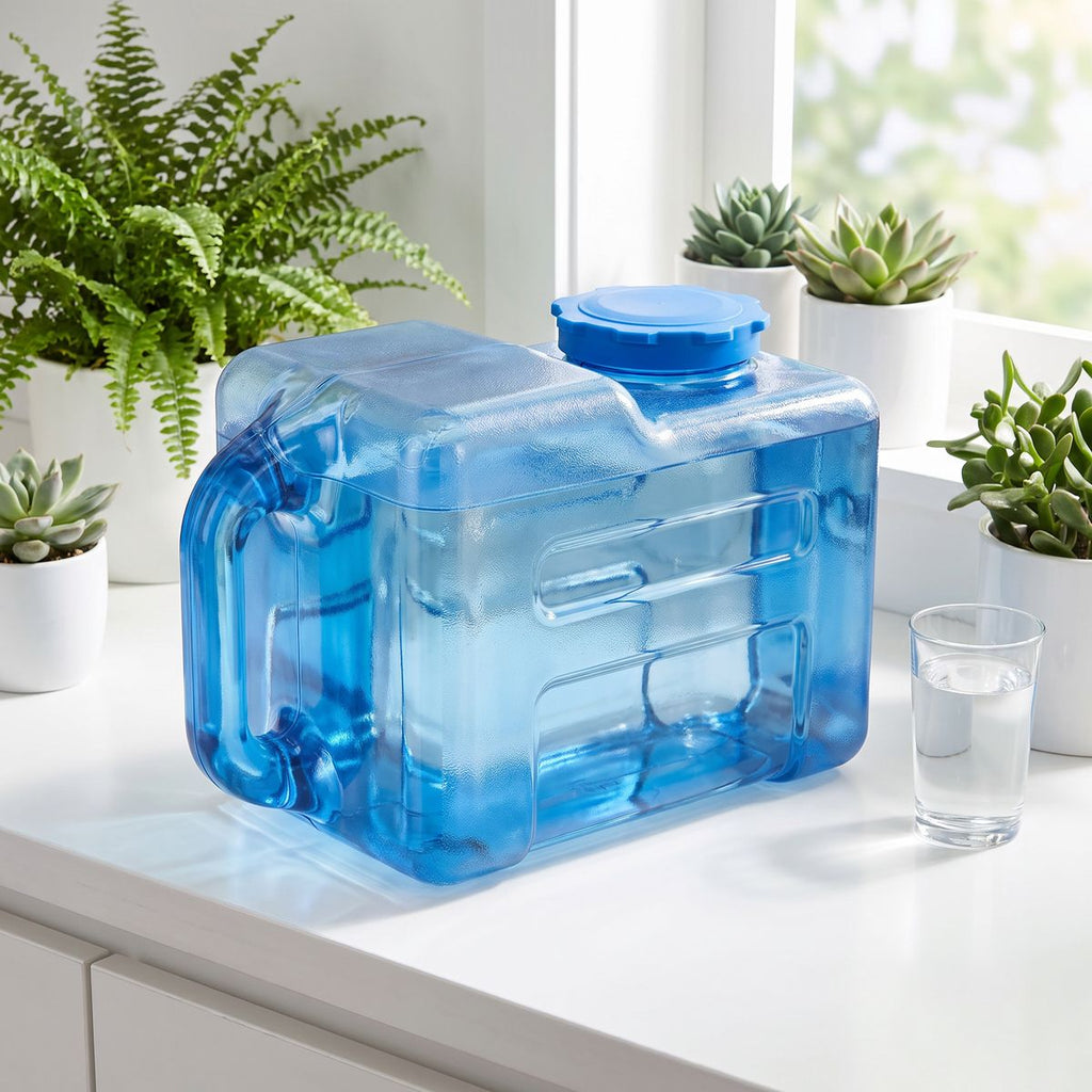 4 Gallon BPA Free Square Bottle with Handle - Clean River Water Store
