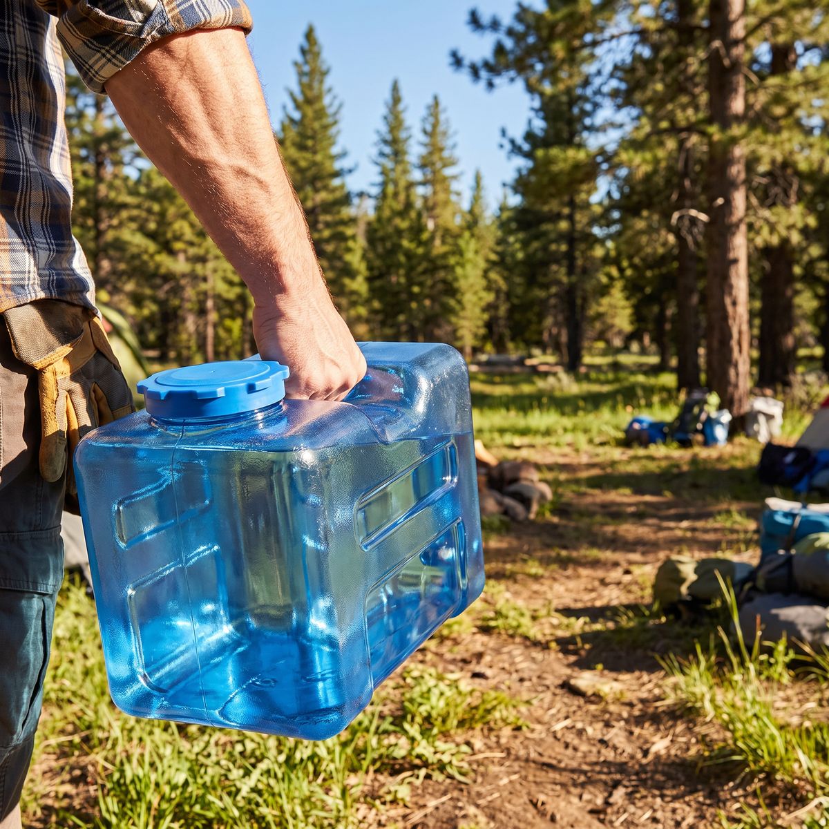 4 Gallon BPA Free Square Bottle with Handle - Clean River Water Store