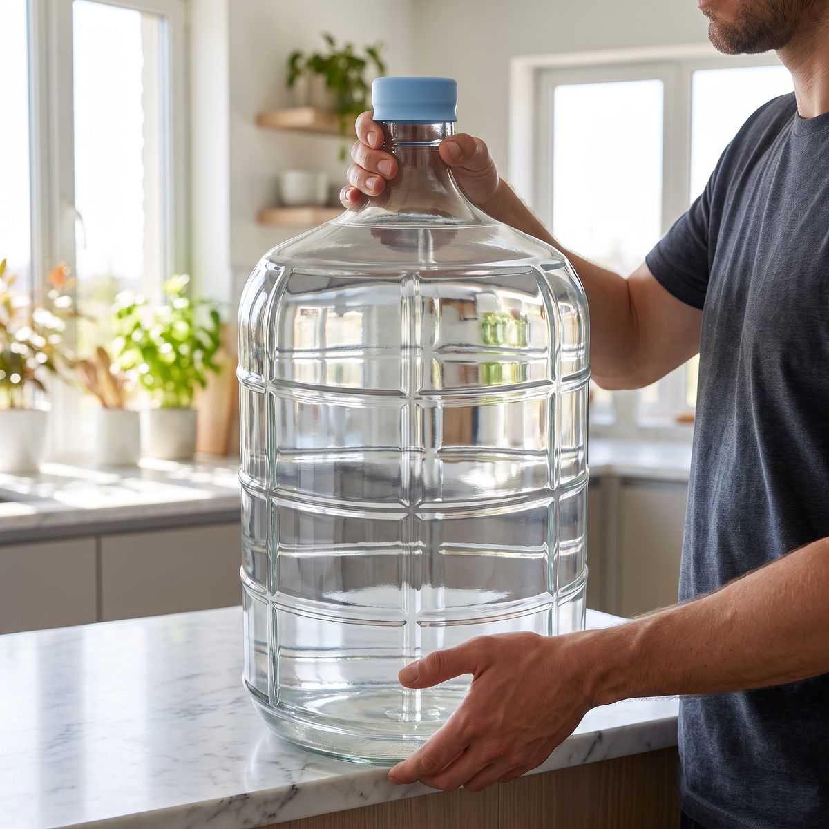5 Gallon Glass Water Bottle with Silicone Cap - Clean River Water Store