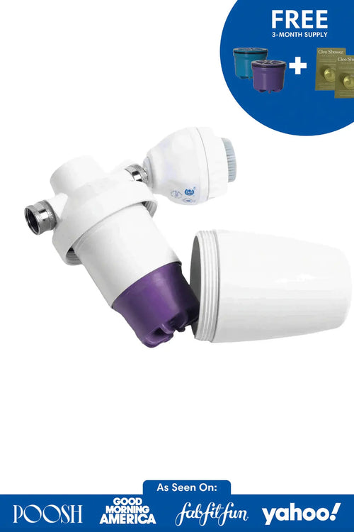 Cleo+ Shower Filter w/ 2 Month Supply Of Filters/Pods